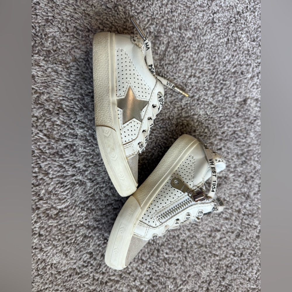 Vintage Havana White and Gold Kids Sneakers